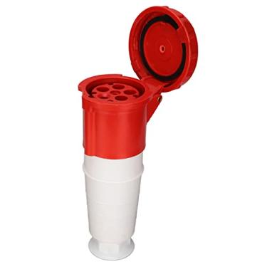 Imagem de Conector de Plugue de 5 Pinos à Prova D'água, Conector Industrial à Prova de água IP67, Conector de Plugue de Aviação, para Cervejarias, Oficinas, Camping, Vermelho