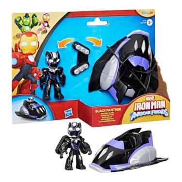 Imagem de Marvel Iron Man and his Awesome Friends Black Panther Plane Action Figure & Toy Vehicle