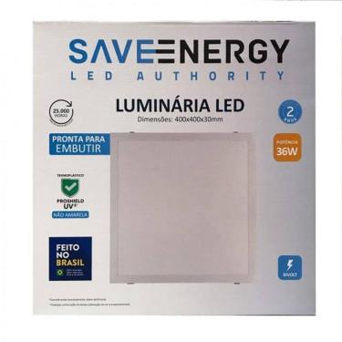 Imagem de Plafon Emb 40Cm Qd 36W 3000K Bq Se-240.923 Save