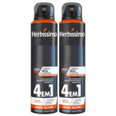 Imagem de Kit 2 Desodorante Aerossol Herbíssimo Dark Silver 150 Ml - Dana