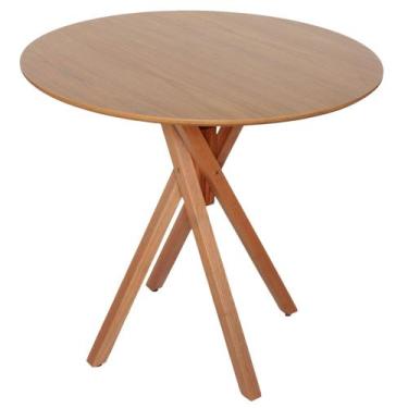 Imagem de Mesa Redonda de Madeira de 80cm - 3 opção de cor do Tampo - Pizarro, T