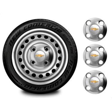 Imagem de 4un Calotinha Kadett 4X100 4 Furos Aro 13-15 Roda Prata