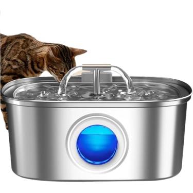 Imagem de 3.2L Bebedouro para Gatos - Fonte de Água Automática em Aço Inoxidável, Design Transparente