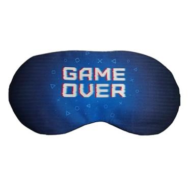 Imagem de Máscara de Dormir com Gel Game Over Azul jogo viagem Gamer presente confortável