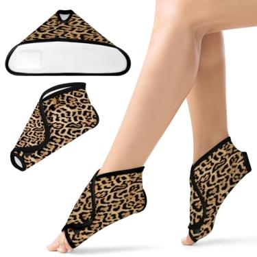 Imagem de Pacote de óleo de rícino para pés no tornozelo, compressa de óleo de rícino de algodão orgânico reutilizável suporte ajustável para pés para mulheres suporte de tornozelo alívio da fascite plantar