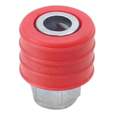 Imagem de Engate rápido ar 1/4 x rosca femia 1/4 npt vermelho - Hidraflux