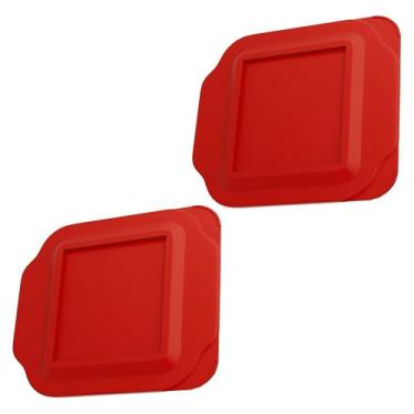 Imagem de Tampa de substituição para pirex 2-QT 20.3 cm x 20.3 cm tampa de recipiente de vidro para assadeira 222-PC (vermelho), pacote com 2