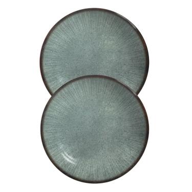 Imagem de Jogo 2 Pratos Fundo Coup Síria Verde Em Cerâmica Alleanza 25cm