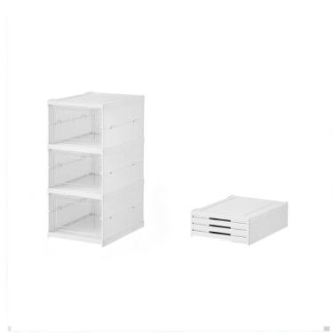 Imagem de Armario Dobravel 3 Andares Sapateira Organizador Brinquedos Automatico Caixa Empilhavel Multiuso