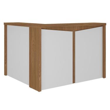 Imagem de Balcão de Atendimento Recepção 135cm Corp A06 Freijó/Branco  - Mpozenato