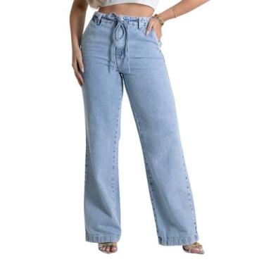 Imagem de Calça Jeans Sawary Wide Leg - 279846 - 38, Azul, 38