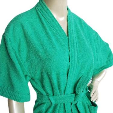 Imagem de Roupão Banho Adulto Atoalhado Algodão Feminino Masculino Robe M GG - M
