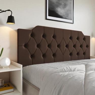 Imagem de Cabeceira Painel Estofada 160 Capitonê Box Queen Suspensa Fixação na P