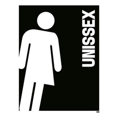 Imagem de Kit 3 Placas Sinalização - Banheiro Unissex Ícone Preto