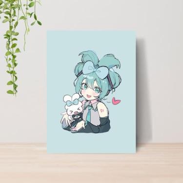 Imagem de Quadro Hatsune Miku Vocaloid A4  Placa MDF 017 - Lomi Art