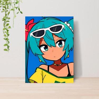 Imagem de Quadro Hatsune Miku Vocaloid A4  Placa MDF 018 - Lomi Art