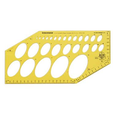 Imagem de Traceease Estêncil de desenho de modelo de elipse isométrica de desenho geométrico, régua de medição de modelo de design