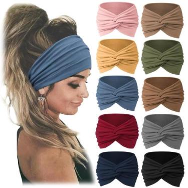 Imagem de Headbands Jesries African Wide Hair Wrap para mulheres x10