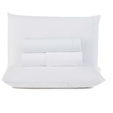 Imagem de Jogo de Lençol Lidian Liso King 4 Peças Hiperpercal Peletizado 180 Fios - Branco