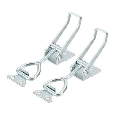 Imagem de HARFINGTON 2 braçadeiras ajustáveis M8 x 40 mm 349 kg capacidade de retenção estilo 4003 travas de liberação rápida prendedores ferrolho para tampa de defumador gabarito caixa de ferramentas, prata