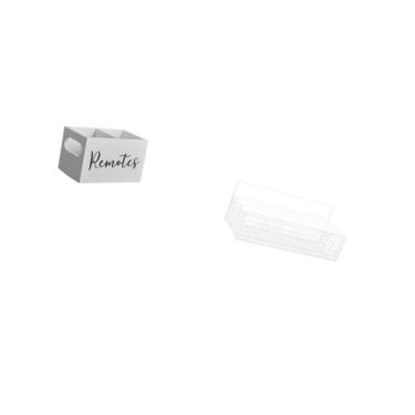 Imagem de Fenteer Organizador de Controle Remoto de Madeira Retrô para Mesa de Cabeceira, Sofá, Escritório, com Compartimentos para TV E Suporte de Armazenamento de