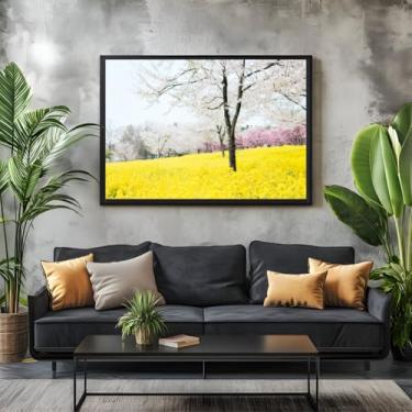 Imagem de Quadro Decorativo Grande Premium Árvores Coloridas Sala Hall (05, Preto, 120x80)