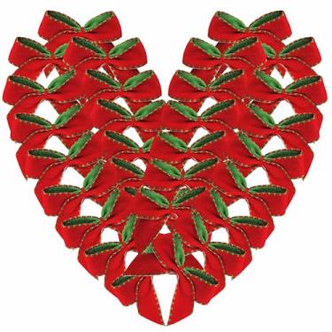 Imagem de MIKEMENG 50 peças/saco, mini laços de fita de cetim para artesanato, ornamentos de fita metálica para embrulho de presente de Natal, pequenos arcos, apliques artesanais para costura, álbum de recortes