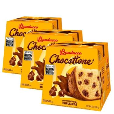 Imagem de Chocottone Bauducco Kit Com 3 Chocotones 400G