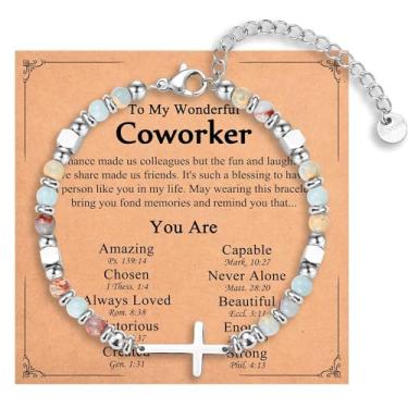 Imagem de IKIATY Presentes cristãos para mulheres, meninas, pulseira de cruz religiosa, aniversário, Natal, Páscoa, batismo, primeira comunhão, dia dos namorados, presentes de formatura para ela, adjustable