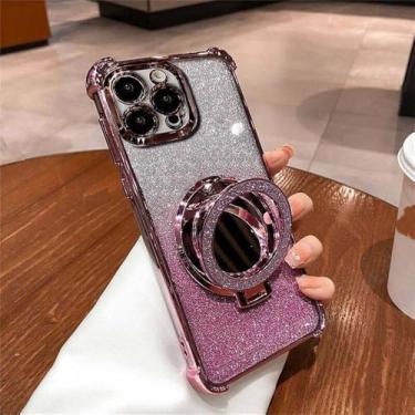 Imagem de Capa com suporte espelhado e anel com revestimento brilhante para Xiaomi Redmi Note 13 Pro 12 4G 10 11 12 13 Pro 5G 11S 14C 13 12 12C 10C 9A, S16528, para Redmi Note 13 4G