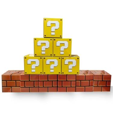 Imagem de 12PCS Big Party Boxes For Birthday Party 11.8 x 11.8 Inch Question Boxes Brick Boxes For Video Game Theme Party Decorations