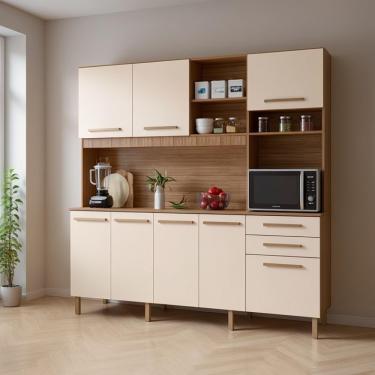 Imagem de Cozinha Completa 8 Portas Armário E Balcão C/ Pés Reguláveis - Arenas