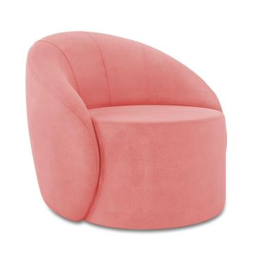 Imagem de Poltrona Decorativa Orgânica Lua Suede Rosê D03 - D'rossi