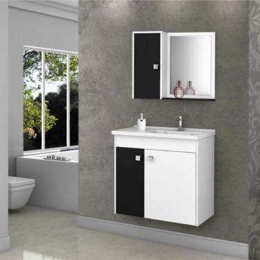 Imagem de Gabinete Com Cuba E Armário Arlon Branco Preto