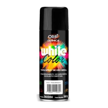 Imagem de Tinta Spray White Color Uso Geral Preto Brilhante 340ml - Orbi