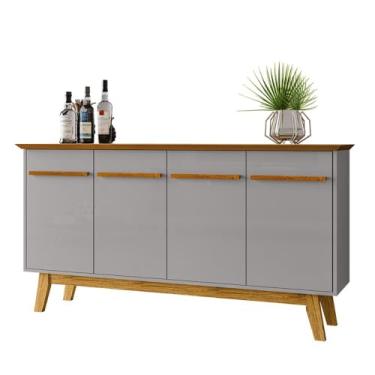 Imagem de Buffet Aparador Sala de Estar 160cm 4 Portas Opala Naturalle/Off - Bechara
