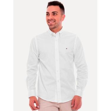 Imagem de Camisa Tommy Hilfiger Masculina Regular Fit Classic Collar Branca, S/P