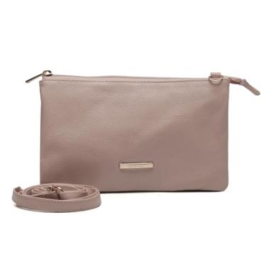 Imagem de Bolsa Feminina Transversal Tiracolo Divisorias Pequena Couro Sifra (NUDE)