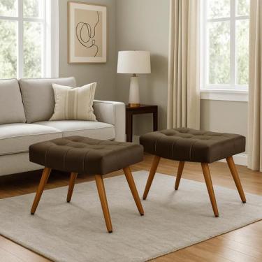 Imagem de Kit 2 Banqueta Rubi Confort Moderna Pes Madeira Decorativa - Dcazza, M