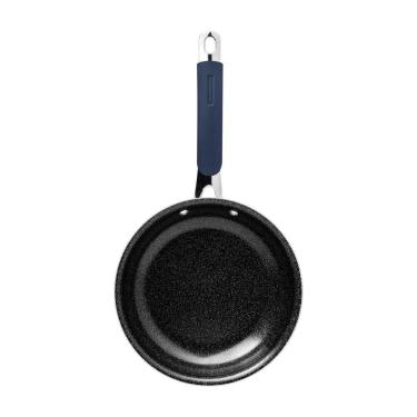 Imagem de Frigideira Tramontina Romagna Em Alumínio Com Revestimento Interno Cerâmico E Externo Em Inox Polido Black Stone 25 Cm