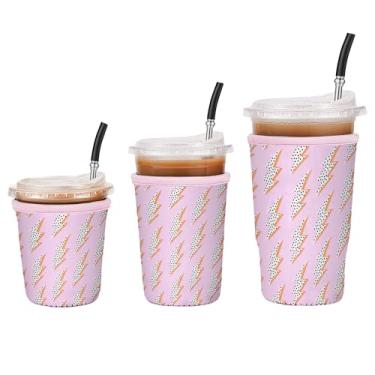 Imagem de Cavllson reusable Insulated Neoprene Iced Coffee Beverage Sleeves Cold Drink Cup Holder for Starbucks Coffee, McCafe, Dunkin Donuts, Tim Hortons and More, Flash-3 Pack