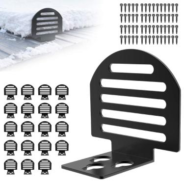Imagem de Pacote com 20 protetores de neve, paradas de telhado de metal, tampas de telhado de metal, esmagamento de gelo para evitar acumulação, parafusos de instalação de proteção de neve de liberação rápida