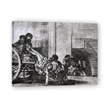 Imagem de Cartloads To The CemeteryFrancisco De Goya Impressão em tela romântica espanhola - Obra-prima do influente pintor romântico 69,8 x 91 cm emoldurado