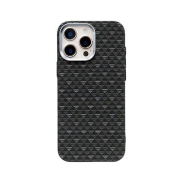 Imagem de Capa de celular com textura de fibra de carbono em relevo 3D para iPhone 16, 15, 14, 13 Pro Max, carregamento sem fio, lente de liga, capa rígida, T13, para iPhone 16 Pro Max