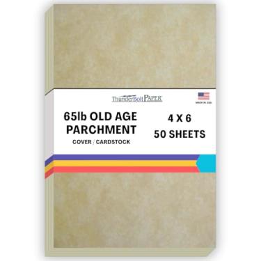 Imagem de 50 folhas de papel de cobertura de pergaminho para idosos de 29,5 kg 10 x 15 cm de peso de cartolina 10 x 15 cm (4 x 6 polegadas) foto | cartão|tamanho da moldura - Semblância de pergaminho imprimível
