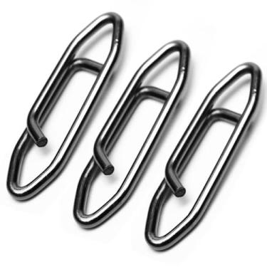 Imagem de BCTEPTFOTL 50 peças de clipes de pesca, clipes de pesca de aço inoxidável, conector de pressão de troca rápida de alta resistência, iscas Popper de crankbait clipe de pesca 34 kg