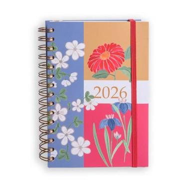 Imagem de AGENDA PLANNER 2026 ANA LUIZA DIÁRIA MÉDIA ESPIRAL DUPLO GARDEN AZUL TECA PAPELARIA