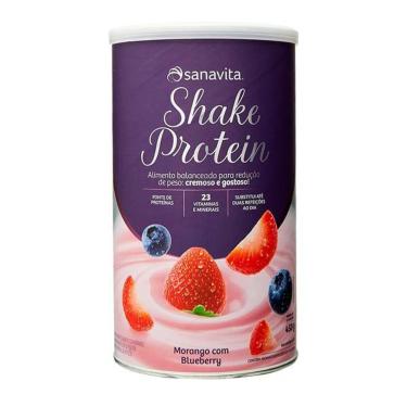 Imagem de Shake Protein - Morango com Blueberry - 450g - Sanavita-Unissex