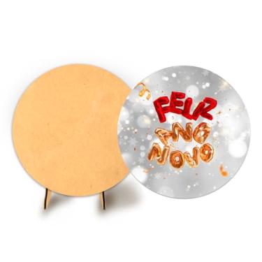 Imagem de Painel Redondo C Elastico 50cm Ano Novo + Suporte MDF (ANV050)