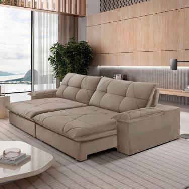 Imagem de Sofá Gaia Veludo 02 Módulos 80 Cm B25cm Meu Sofá Online B002 Veludo Capuccino